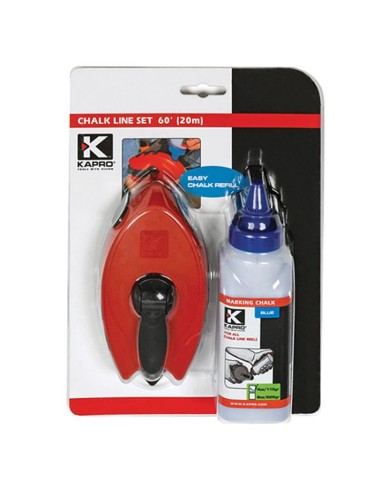 Šnúra murárska KAPRO® 211, L-30 m, s navíjačom Easygrip™+ modrý murársky značkovací púder (prášok)
