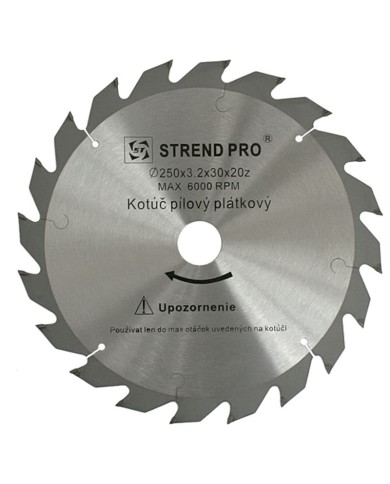 Kotúč Strend Pro SuperSaw NW 250x3,2x30 20T, na drevo, pílový, SK plátky