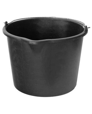 Vedro ReCycled® 12 lit, stavebné, plast, s výlevkou, čierne