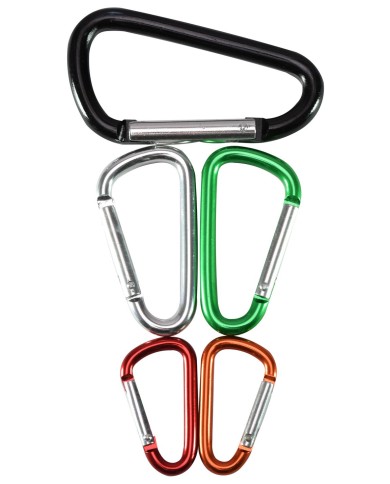 Sada karabiniek HF248142, kovové, farebné, 5 ks