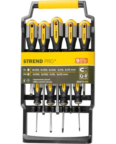 Sada skrutkovačov Strend Pro SDX72-209, 9 dielna, ploché + Phillips