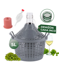 Demižón Strend Pro Cada Inco, 5 lit. sklenený, demižón na víno a pálenku, plastový kryt