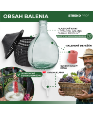 Demižón Strend Pro Cada Inco, 5 lit. sklenený, demižón na víno a pálenku, plastový kryt