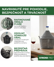Demižón Strend Pro Cada Inco, 5 lit. sklenený, demižón na víno a pálenku, plastový kryt