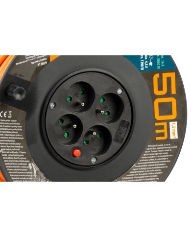 Kábel Strend Pro DG-FB04 predlžovací, L-50 m, na bubne, prierez 1,5 mm2
