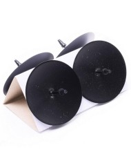 Podstavec na sviečku kruh 5,3 cm čierny sada 4 ks