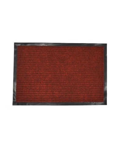 Rohož 40x60 cm guma+textil bordová pruhovaná s gumeným okrajom