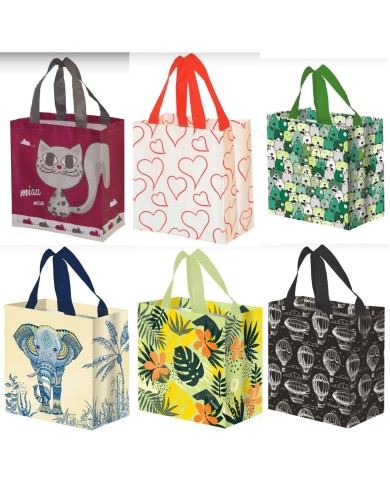 Taška nákupná PP laminát. mix 10 litrov 25x15x27cm KLC