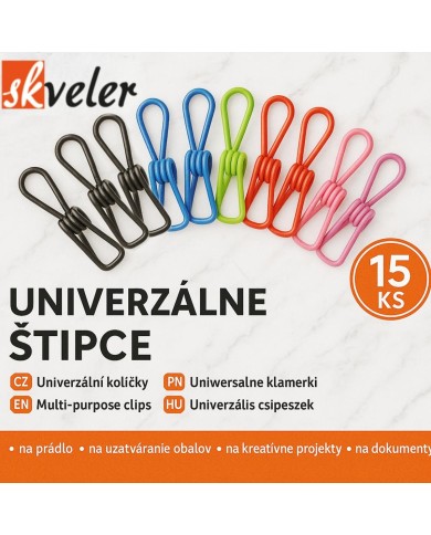 Štipec univerzálny pevný SKVELER, sada 15ks