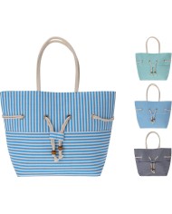 Taška plážová 49x35 cm dizajn prúžky mix