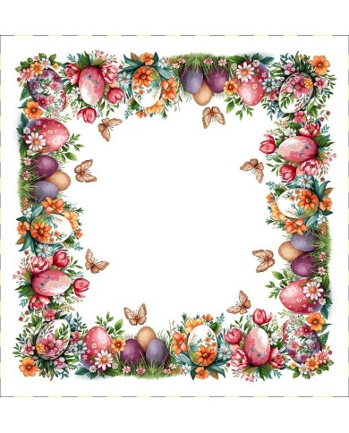 Obrus gobelínový, Veľkonočné vajíčka/motýlia lúka, 100x100cm