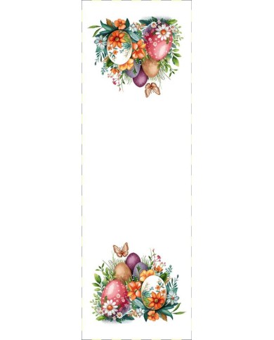 Obrus gobelínový,Veľkonočné vajíčka/motýlia lúka, 45x140cm