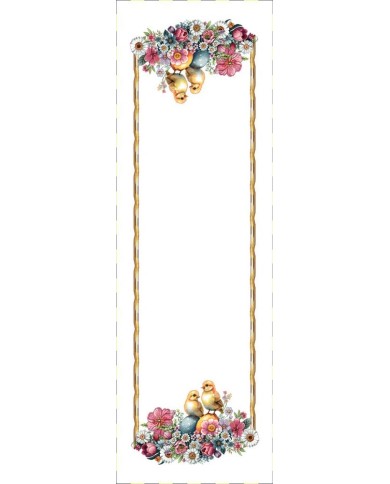 Obrus gobelínový, Veľkonočné kuriatka/pestrá jar, 45x140cm