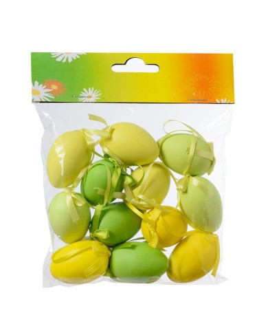 Ozdoba závesná vajíčko plast 6 cm sada 12 ks mix /229495