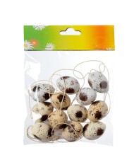 Ozdoba závesná vajíčko 4 cm sada 12 ks plast strakaté mix /229498