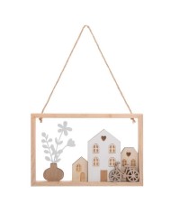 Ozdoba závesná obraz 12x13 cm drevo