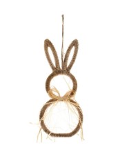 Ozdoba závesná zajac 10x22,5 cm juta prírodná