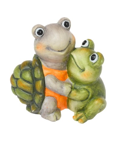 Postavička korytnačka so žabou 17 cm keramika