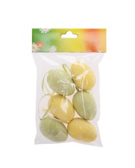 Ozdoba závesná vajíčko plast 6 cm sada 6 ks mix /248543