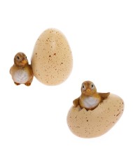 Postavička kuriatko s vajíčkom 6,5 cm polyrezín mix
