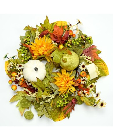Veniec jesenný tekvice 35 cm