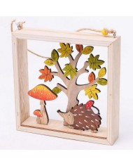 Ozdoba závesná obraz jesenný 15,7x15,7x3,5 cm