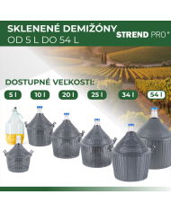 Demižón Strend Pro Cada Inco, 54 lit. sklenený, demižón na víno a pálenku, plastový kryt