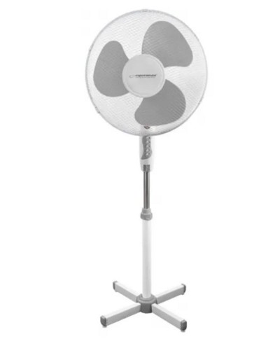 Ventilátor stojanový 50W o40cm HURRICANE, bielo-sivý
