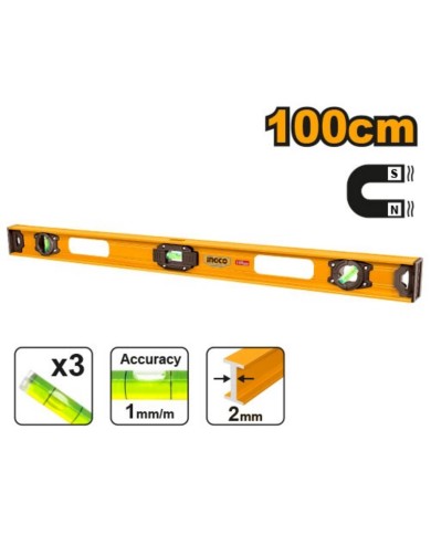 Vodováha 1000mm ALU 3 libel INGCO magnet