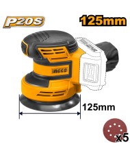 Brúska orbitálna CROSLI2001 INGCO AKU 20V P20S INDUSTRIAL bez akumulátora a nab.
