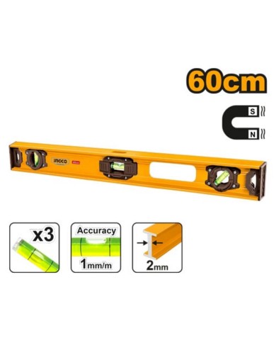 Vodováha 600 mm ALU 3 libel INGCO magnet