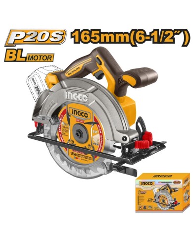 Píla okružná bezkartáčová 165mm CSLI1652 INGCO AKU 20V P20S bez akumulatora a nab. INDUSTRIAL