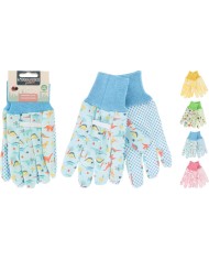 Rukavice záhradné detské 18 cm farebné KLC