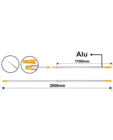 Násada teleskopická ALU 200cm INGCO