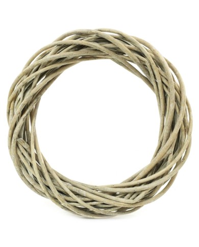 Veniec prútený 30x7 cm šedý na dekorovanie