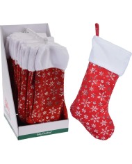 Ponožka vianočná 42x26 cm červeno-strieborná