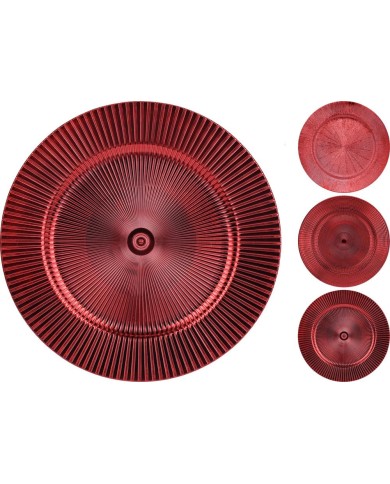 Podnos 33 cm plast červený mix