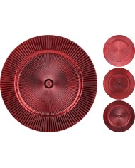 Podnos 33 cm plast červený mix