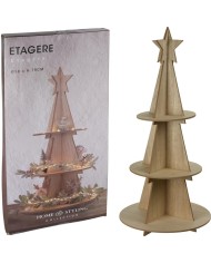 Podnos etažérka dekoračná 3-poschodová stromček 38x79 cm drevo