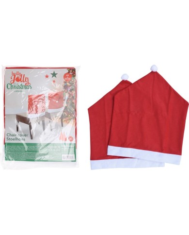 Obal na stoličku mikulášska čiapka 48x60 cm sada 2 ks