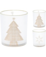 Svietnik na čajovú sviečku 8,8x10 cm sklo mix