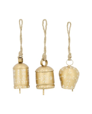 Ozdoba závesná zvonček 6x6x9cm kov zlatá mix