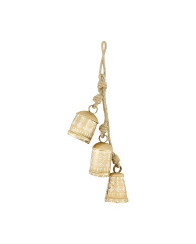 Ozdoba závesná zvončeky 6x6x52cm kov zlatá