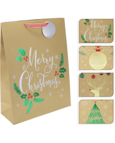 Taška darčeková vianočná veľká XL mix