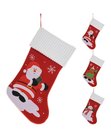 Ponožka vianočná 46 cm červená mix