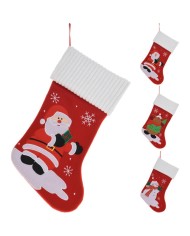 Ponožka vianočná 46 cm červená mix