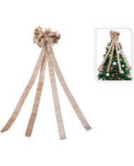 Ozdoba mašľa 130x33 cm na vianočný stromček šampaň