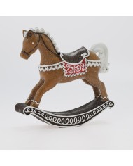 Postavička kôň hojdací 22x5x20,5 cm perník poly