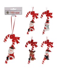 Ozdoba závesná lízatko 15 cm červeno-biela mix