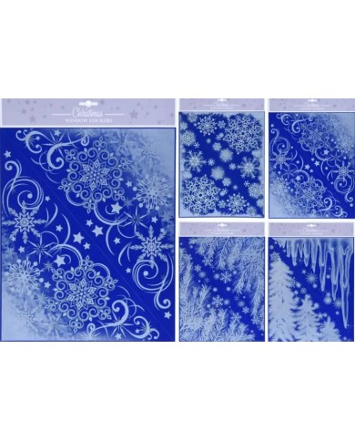 Dekorácia vianočná samolepiaca na okno 30x42 cm mix